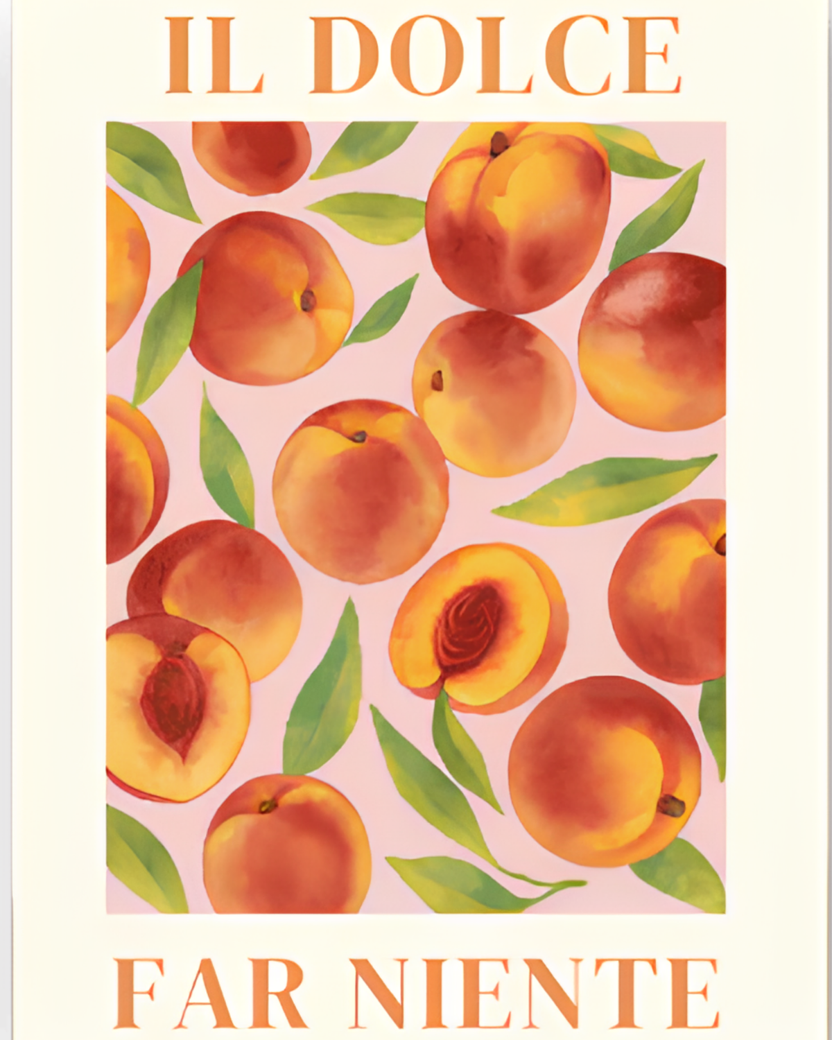 Peaches mini paint by numbers canvas, 20x25 cm