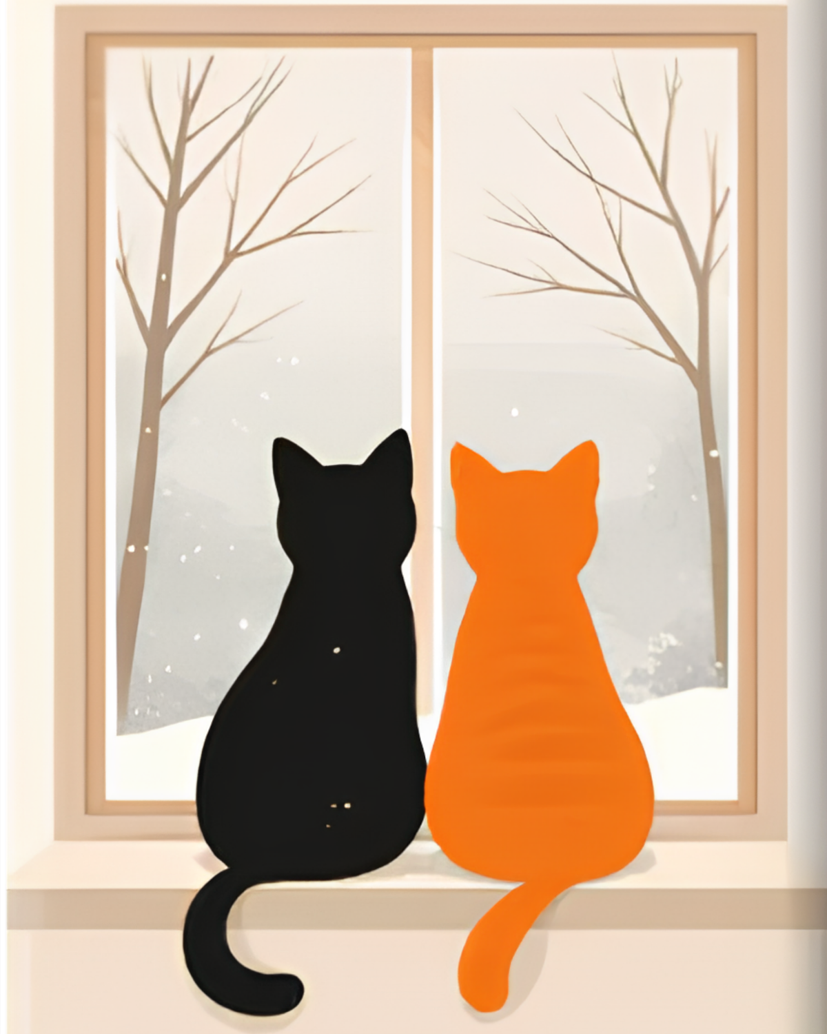 Winter Window mini paint by numbers canvas, 20x25 cm