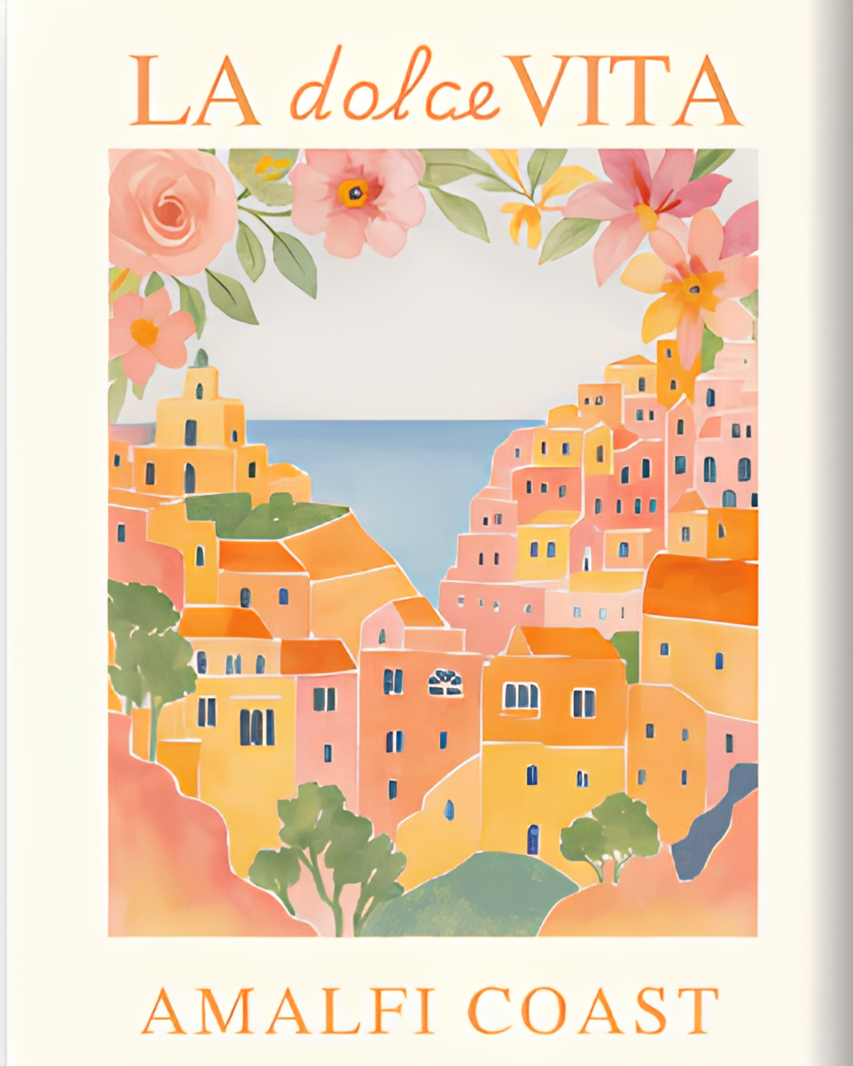 Amalfi Coast mini paint by numbers canvas, 20x25 cm