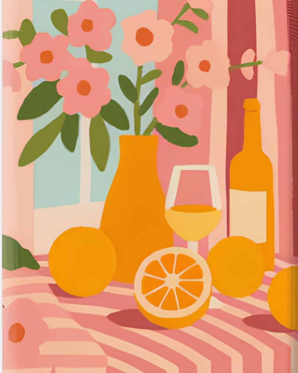Nature morte rose – mini-toile de peinture par numéros, 20x25 cm