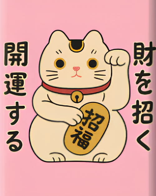 Maneki Neko mini paint by numbers canvas, 20x25 cm