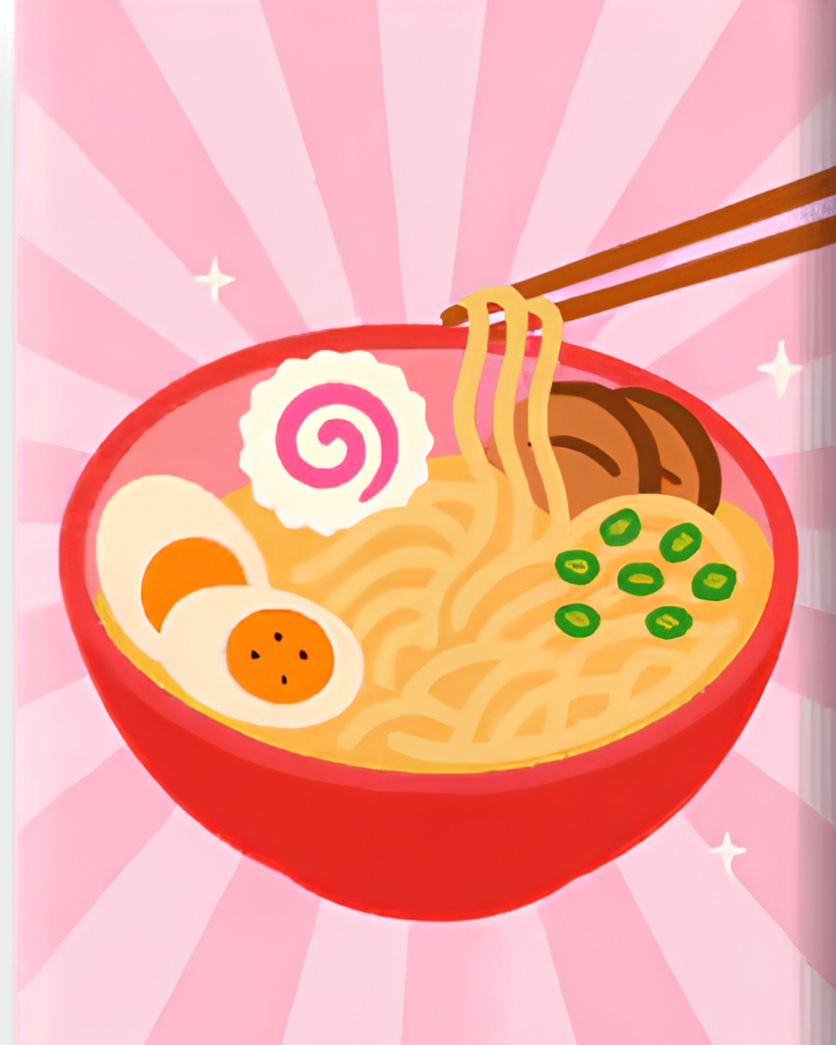 Ramen mini paint by numbers canvas, 20x25 cm