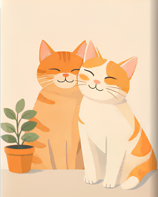 Jumeaux roux – mini-toile de peinture par numéros, 20x25 cm