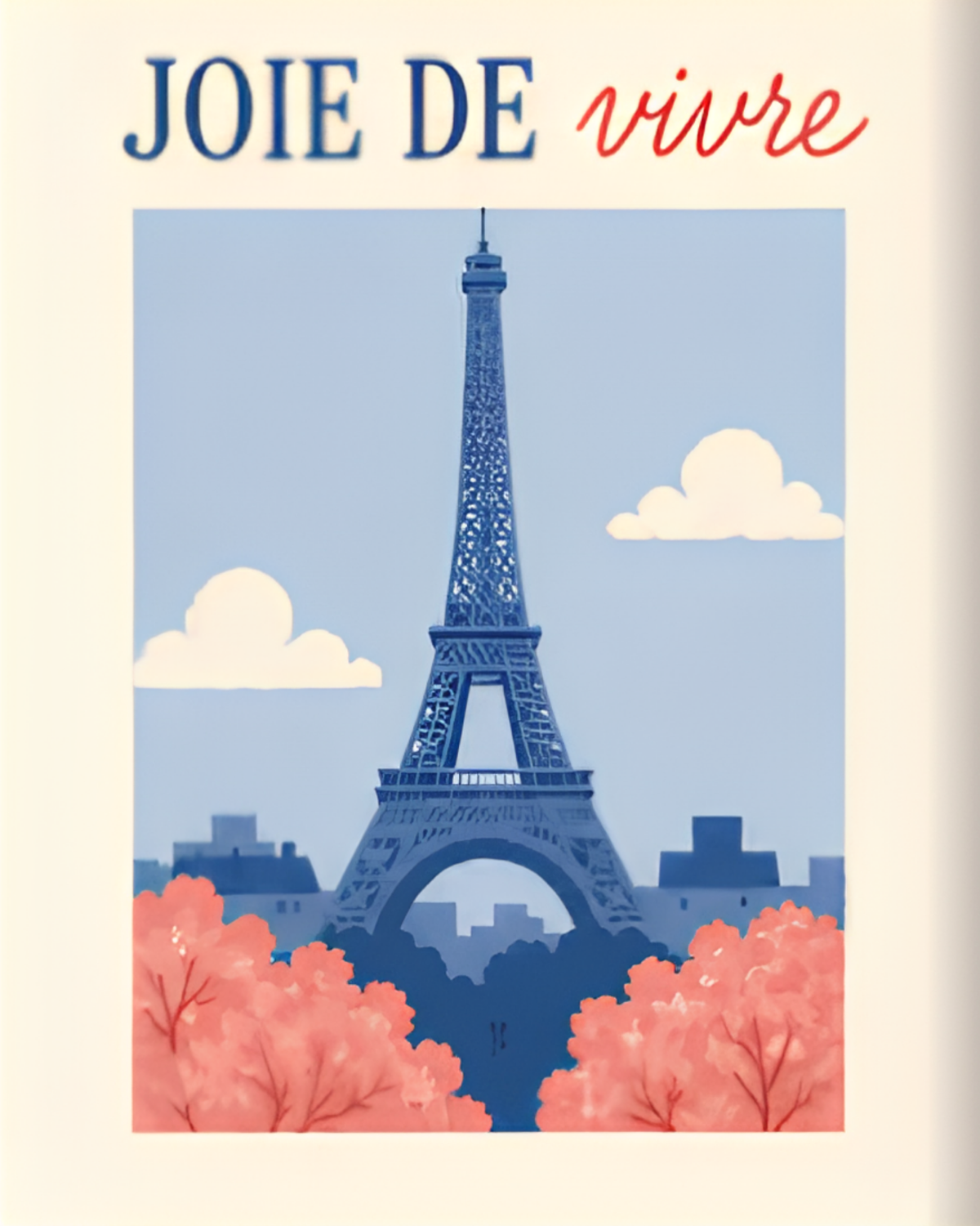 Joie de Vivre mini paint by numbers canvas, 20x25 cm