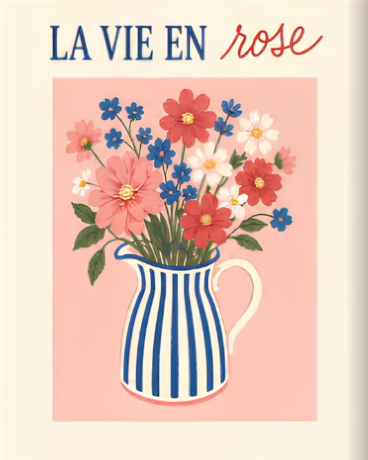 La Vie en Rose – mini-toile de peinture par numéros, 20x25 cm
