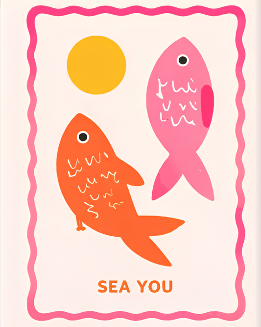 Sea You – mini-toile de peinture par numéros, 20x25 cm