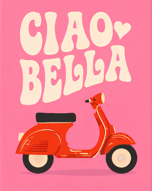 Ciao Bella mini paint by numbers canvas, 20x25 cm