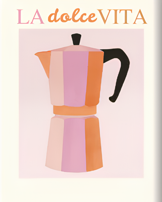 Cafetière italienne – mini-toile de peinture par numéros, 20x25 cm