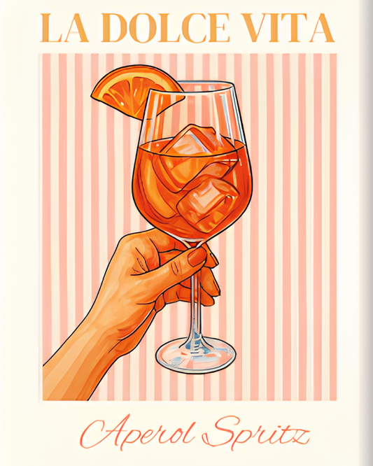 Aperol Spritz mini paint by numbers canvas, 20x25 cm
