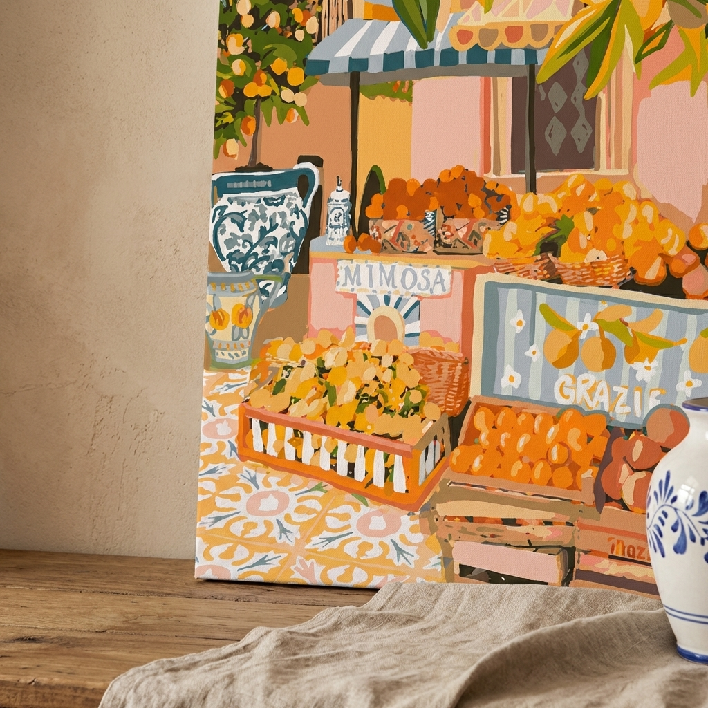 Marché – kit de peinture par numéros, 40x50 cm