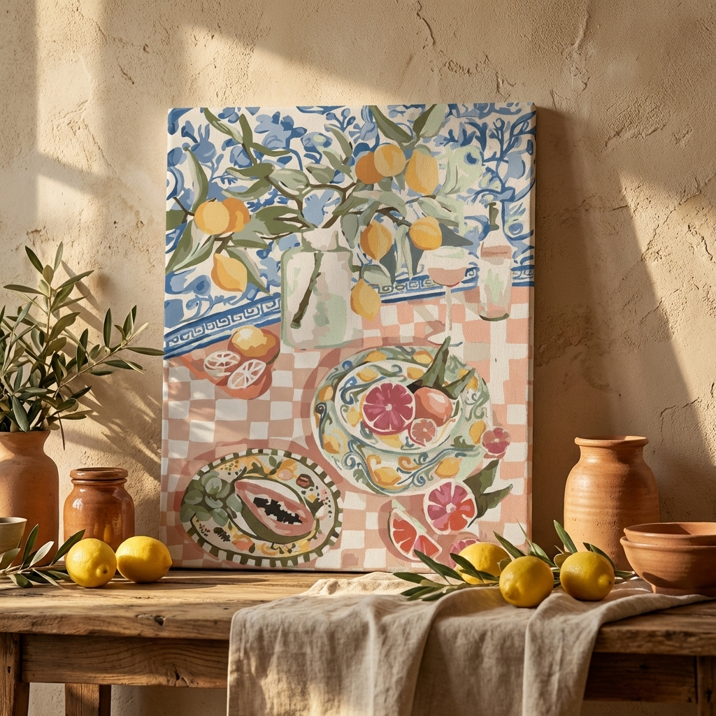 Picnic paint by numbers kit, 40x50 cm