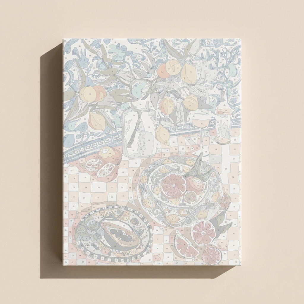 Picnic paint by numbers kit, 40x50 cm