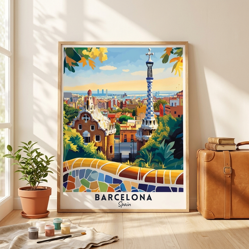 Barcelona paint by numbers kit, 40x50 cm