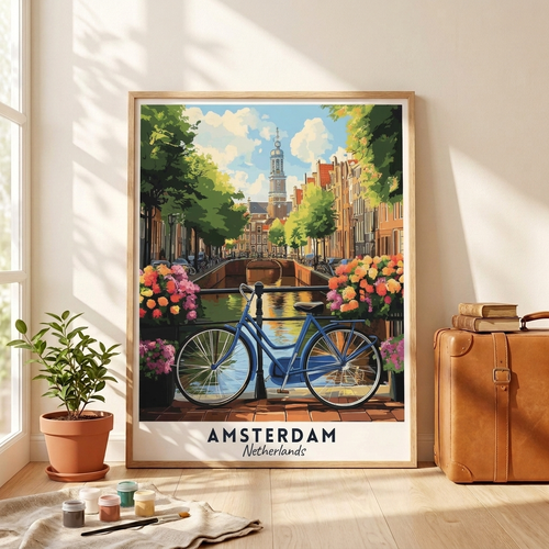 Amsterdam paint by numbers kit, 40x50 cm
