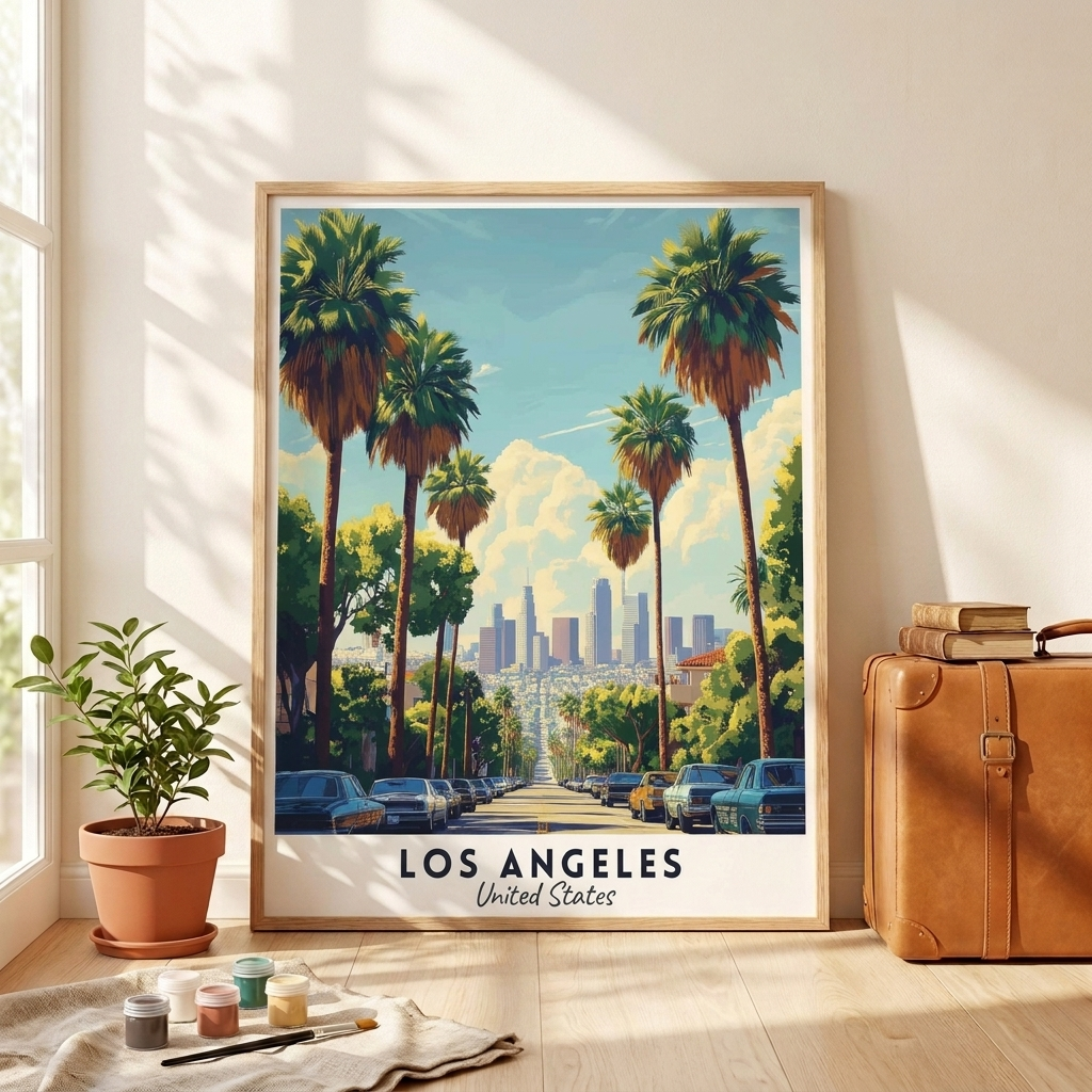 Los Angeles paint by numbers kit, 40x50 cm
