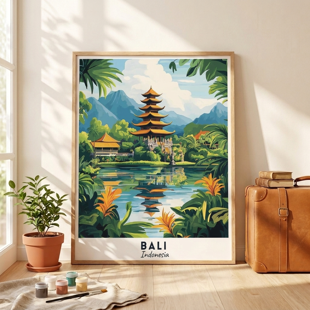 Bali paint by numbers kit, 40x50 cm