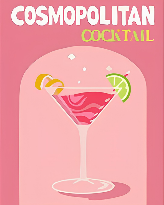 Cosmopolitan – mini-toile de peinture par numéros, 20x25 cm